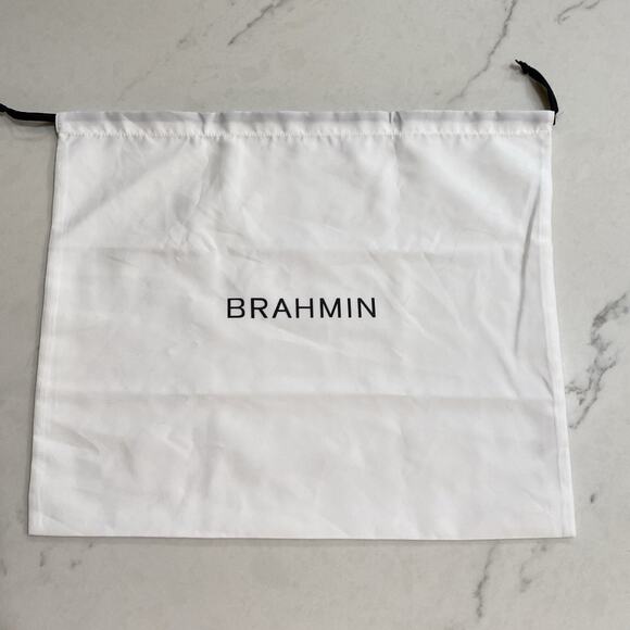 BRAHMIN COTTON DUST BAG 15" X 12.5" WHITE DRAWSTRING COVER PROTECTION - Picture 1 of 4